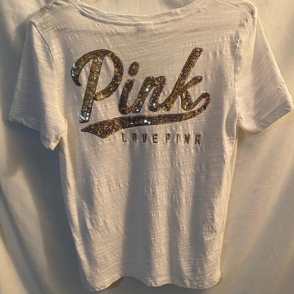 Victoria’s Secret Pink white top with sequins